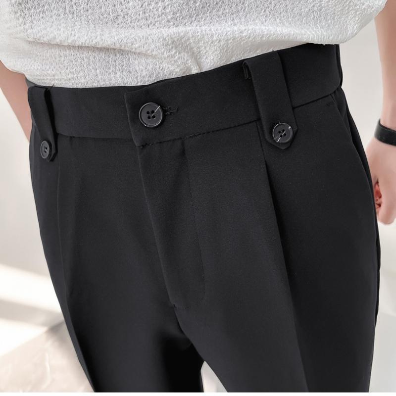 Quần âu nam 3 nút thiết kế mới cạp sidetab baggy - công sở hàn quốc cao cấp , dáng ống côn suông rộng co giãn HT Luxury
