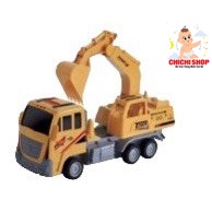 Đồ Chơi Mô Hình Máy Xúc Công Trình, Xe Cẩu Múc Điều Khiển Từ Xa Dòng 4 Chiều Lắp Pin AA Cho Bé