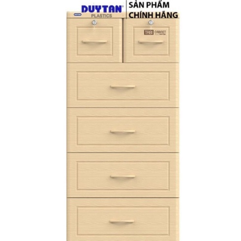 TỦ NHỰA VÂN GỖ 5 TẦNG 6 NGĂN DUY TÂN 60*48*124cm