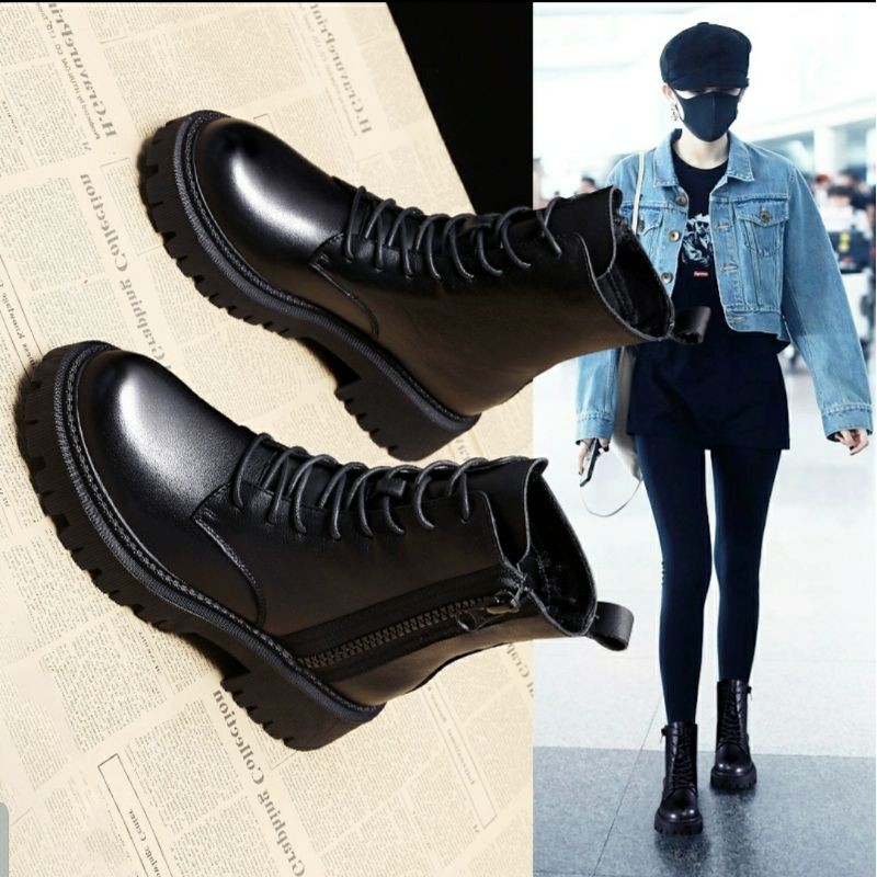 (FULL HỘP- LÓT LÔNG)Giày boots nữ  buộc dây kiểu dáng chiên binh vô cùng cá tính và phong cách | BigBuy360 - bigbuy360.vn