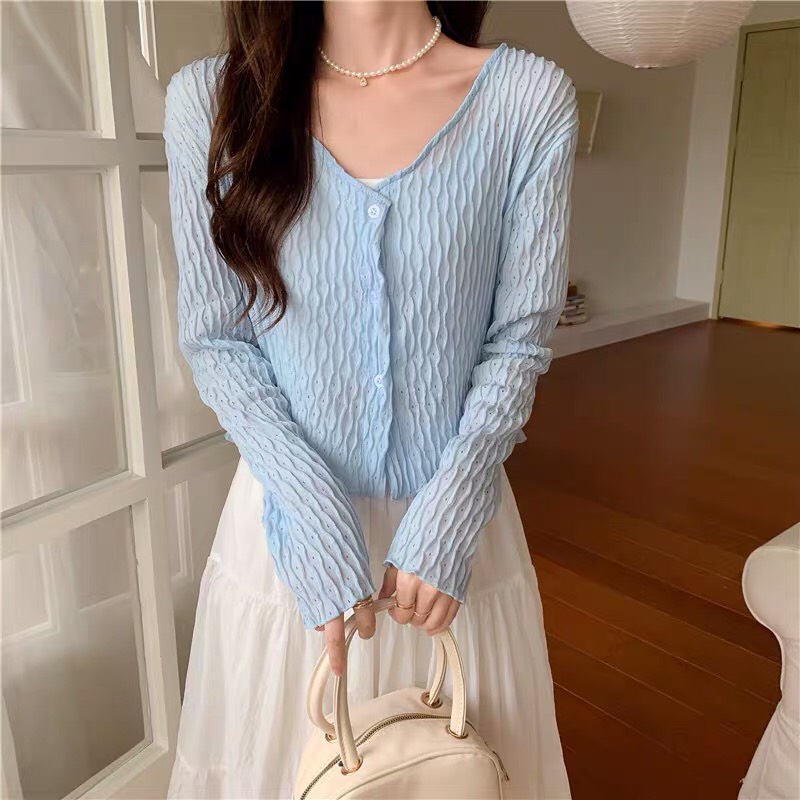 Áo Cardigan Len Dệt Kim Mỏng Ht01 Thích Hợp Cho Nữ | BigBuy360 - bigbuy360.vn