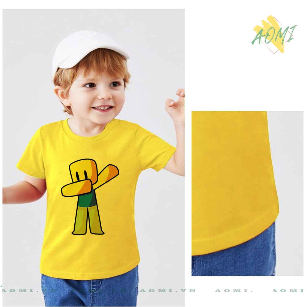 ÁO THUN ROBLOX UNISEX PHÔNG VÀNG NAM NỮ GIA ĐÌNH CẶP ĐÔI SIZE TRẺ EM CHO BÉ TRAI GÁI AOMIVN