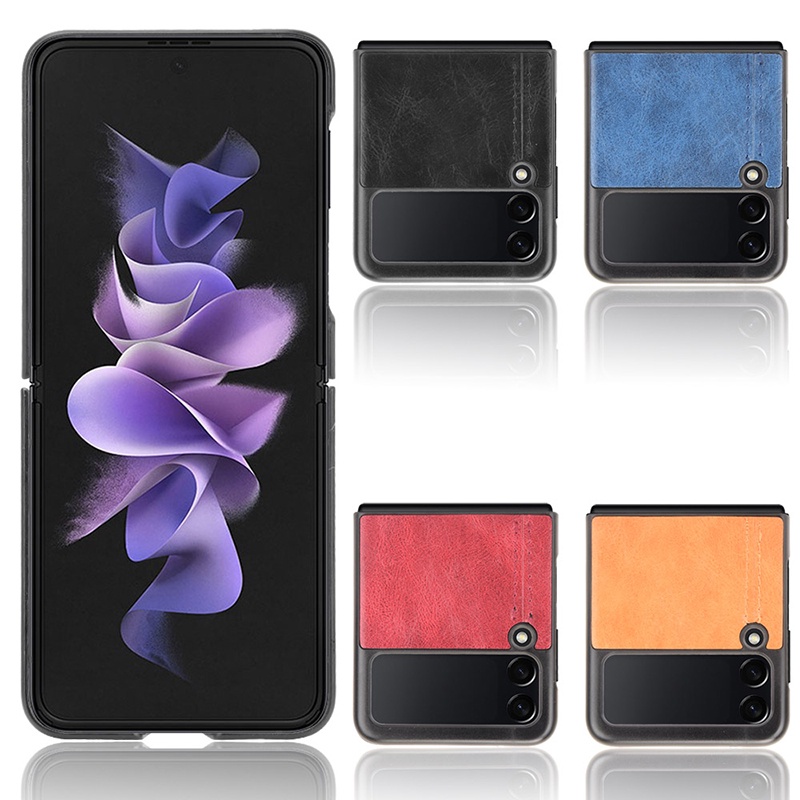 Ốp điện thoại bằng da PU cứng cho Samsung Galaxy Z Zflip3 Flip 3 2021 5g