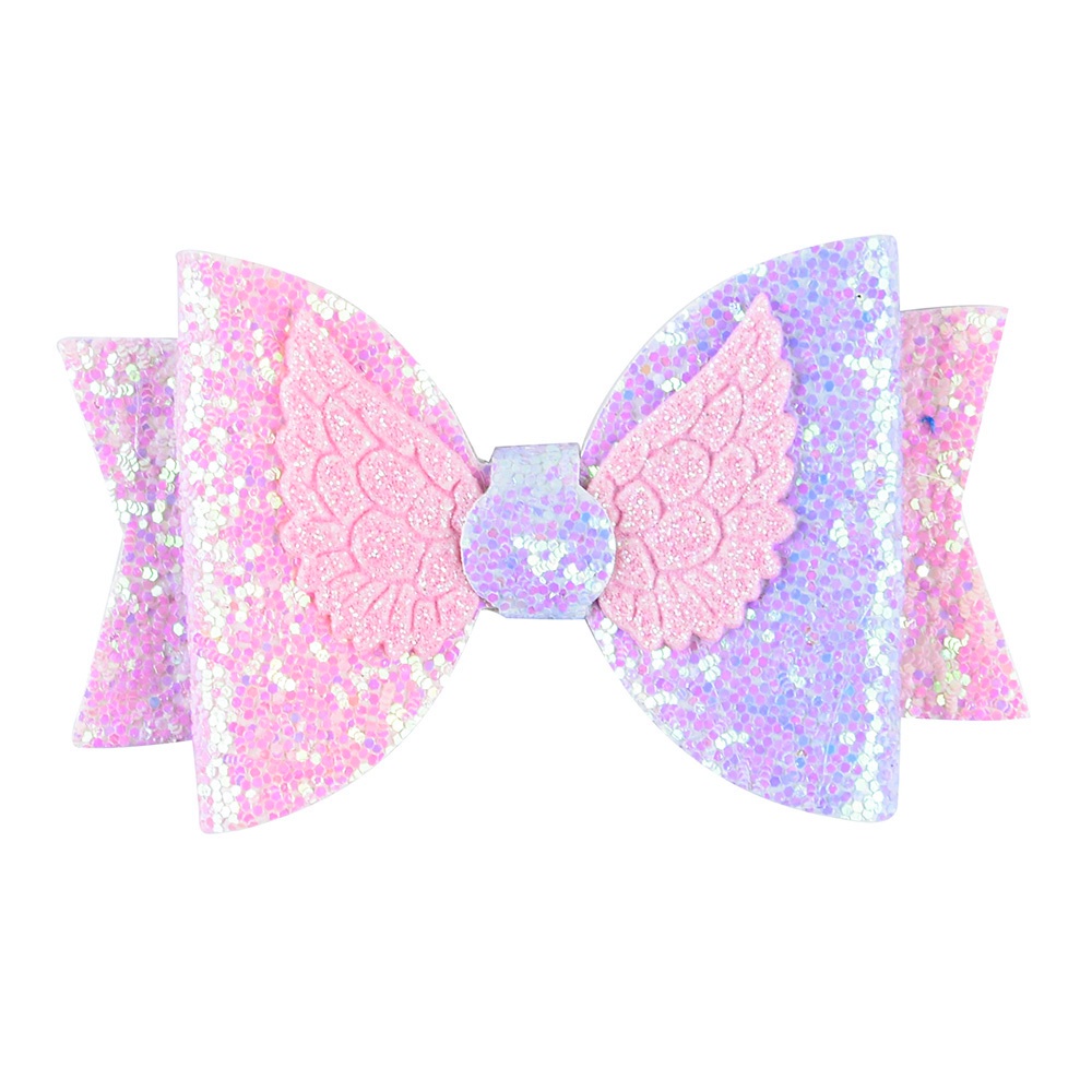 RainBow Bows Set 2 Kẹp Tóc Mini Đính Kim Sa Lấp Lánh Dễ Thương Cho Bé Gái