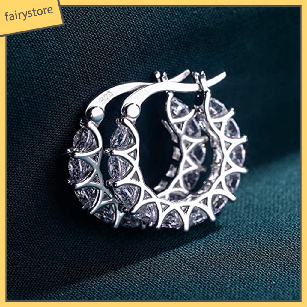 Bông tai hình tròn siêu nhẹ phong cách Pháp thời trang cho nữ