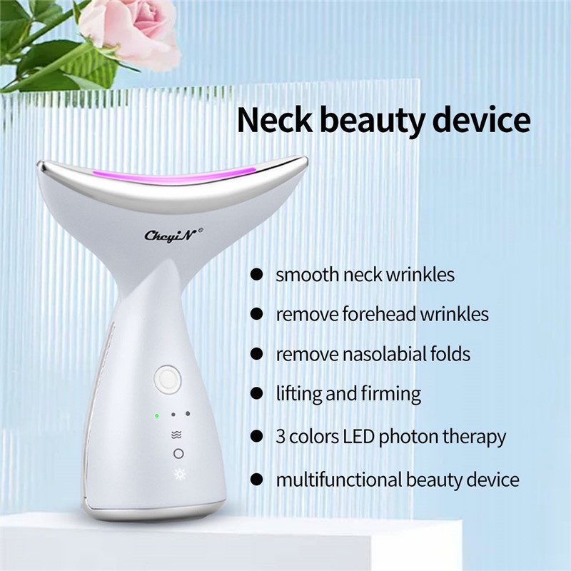 Thiết bị rung CkeyiN MR642 mát xa vùng cổ làm đẹp với liệu pháp photon có đèn led cải thiện nếp nhăn hiệu quả cao
