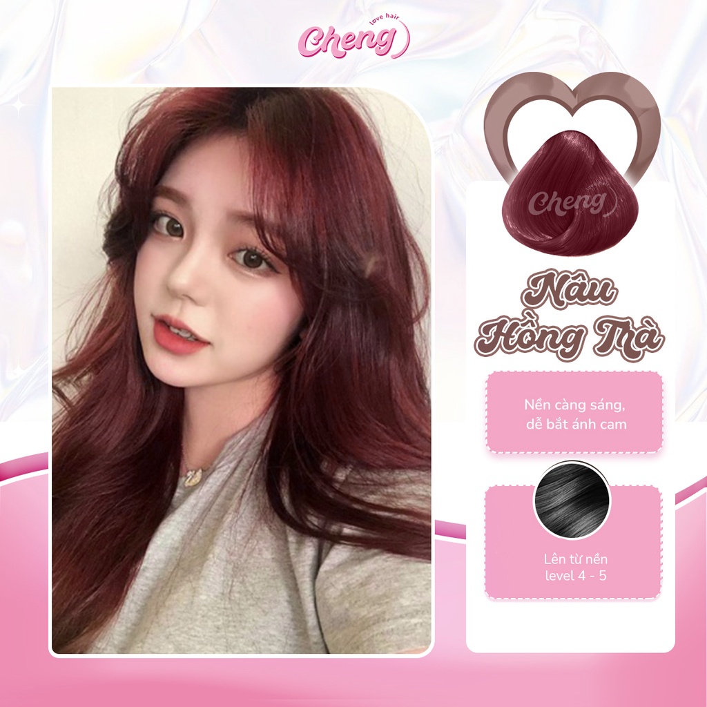 Thuốc Nhuộm Tóc Màu NÂU HỒNG TRÀ Không Tẩy | Chenglovehair, Chenglovehairs