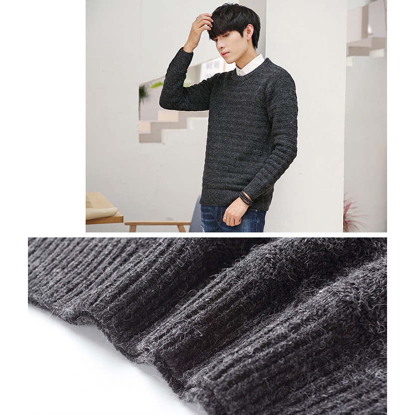 Áo len dệt kim cổ tròn dày mặc ấm - Mã số: AL1702