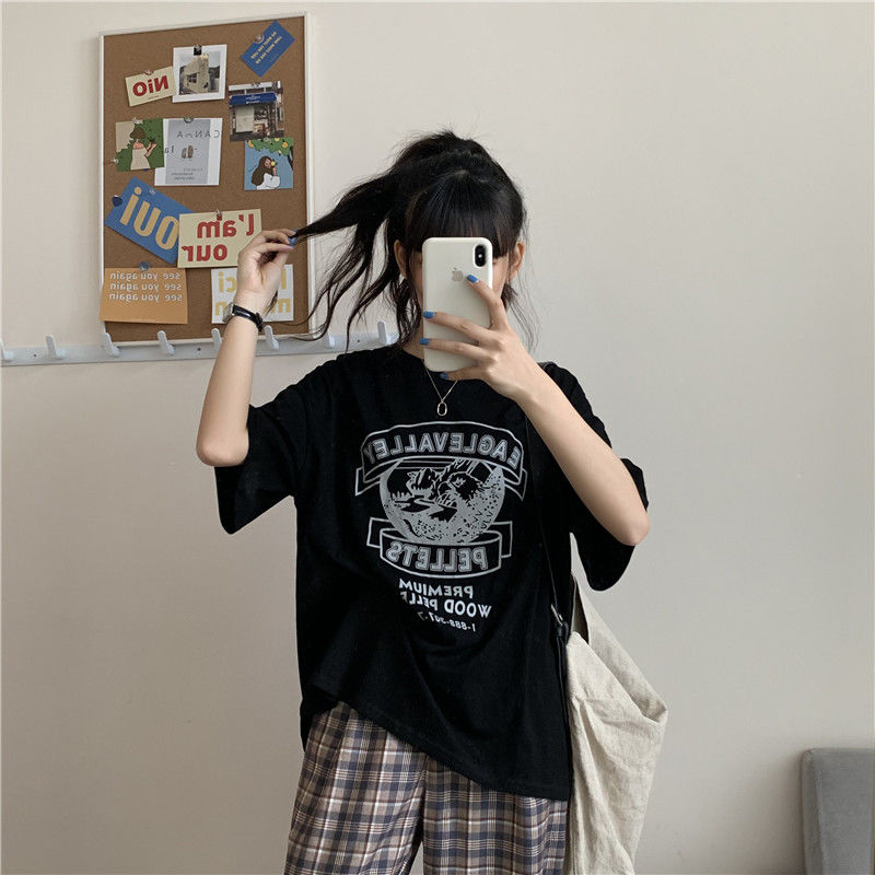 NRVP Áo thun tay ngắn cổ tròn thời trang 2021 cho nữ