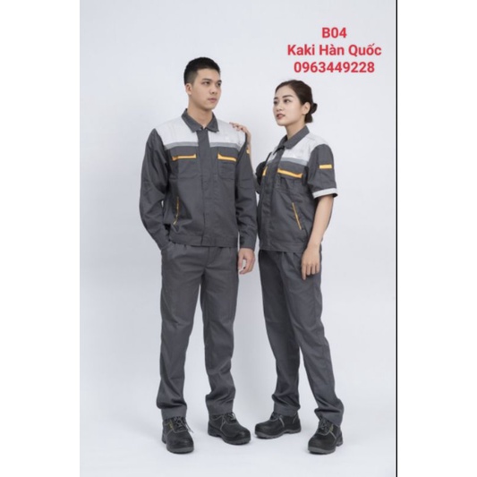 Quần áo bảo hộ lao động, quần áo kaki, quần áo công nhân, kĩ sư, kĩ thuật vải kaki Hàn Quốc cao cấp mã B04