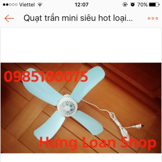 Compo 20 quạt trần mini loại nhỏ giá rẻ