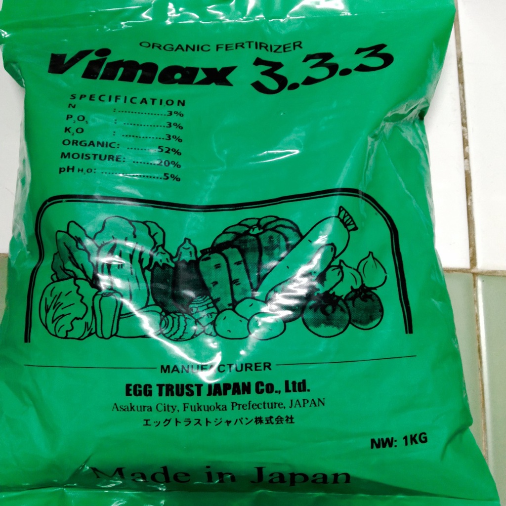 Phân bón hữu cơ Nhật Japan 3.3.3 1kg/gói | Chuyên dùng cho nhiều loại cây | VIMAX organic fertilizer 3.3.3