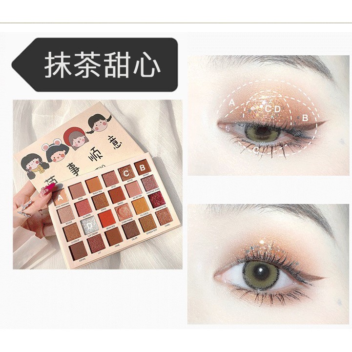 Bảng phấn mắt 24 màu lì ánh kim Ruhuatuo phong cách Nhật | BigBuy360 - bigbuy360.vn