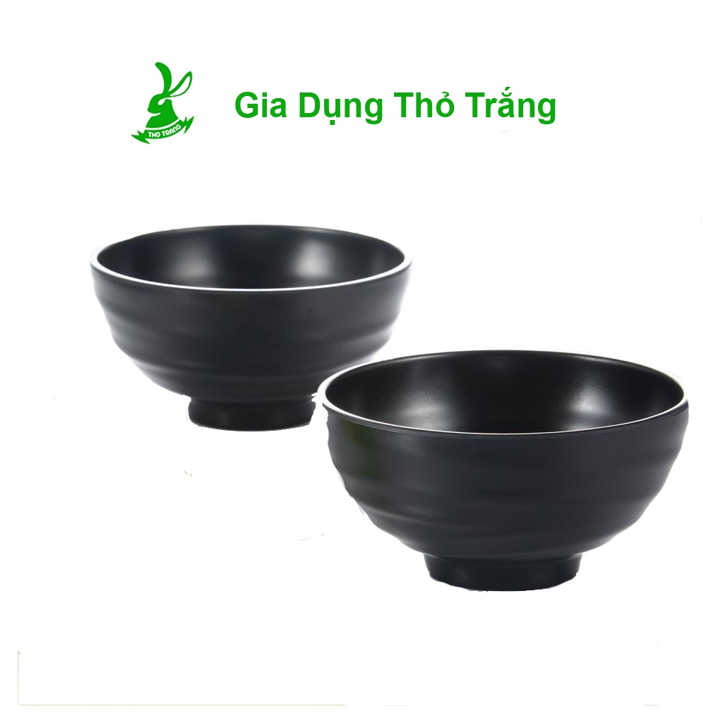 Tô chén bát xoắn màu đen nhựa melamine 100% cao cấp đủ size