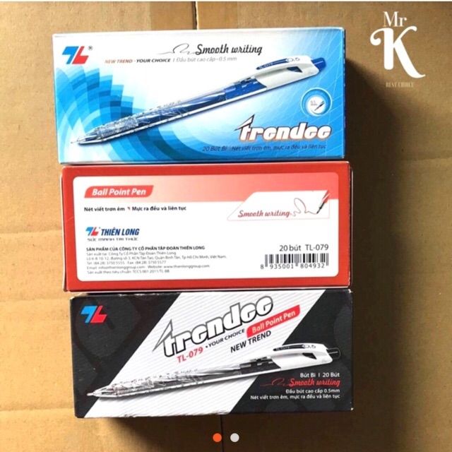 1 hộp bút bi TL 079 Xanh