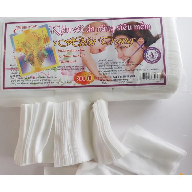 Khăn khô đa năng Hiền Trang lau mặt dùng 1 lần cho bé 180gr/240gr Mã HT135