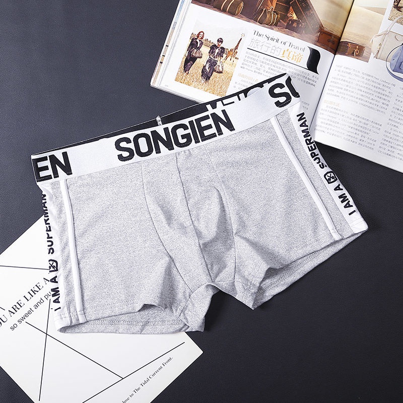 Quần Lót Boxer In Chữ Thoáng Khí Phong Cách Hàn Quốc Cho Nam
