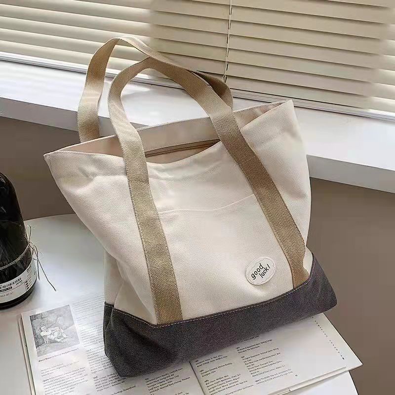 Túi tote canvas cỡ lớn xách 2 quai thời trang