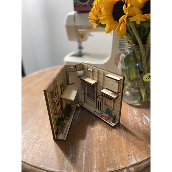 Chặn sách mô hình ngõ nhỏ Tokyo DIY