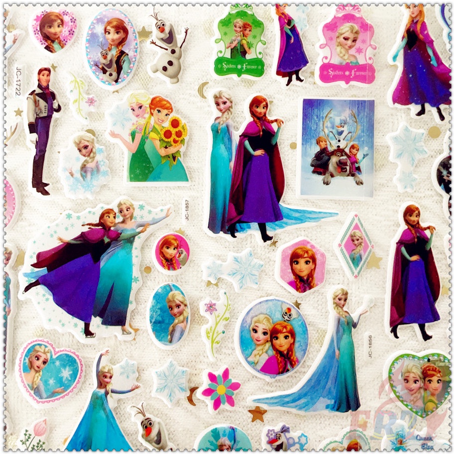 ❀ Hình Dán Khen Thưởng Tự Làm Frozen Q-1 ❀ 1 Miếng Dán Bong Bóng 3D Bằng PVC Chống Nước
