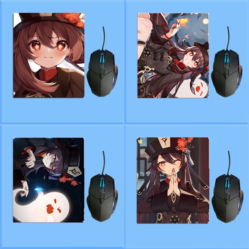 Miếng lót chuột in hình HUTAO nhân vật GENSHIN IMPACT game chibi anime kê chuột di chuột mẫu tiện lợi