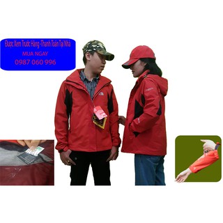 Áo gió 2 lớp TNF Cho Cặp Đôi(đỏ)
