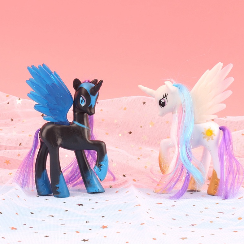 Trang trí bánh sinh nhật  ngựa pony sừng nhựa đẹp