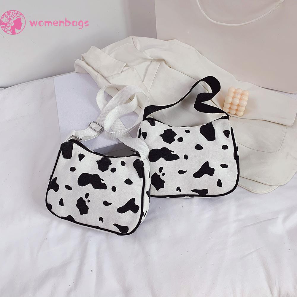 Túi vải canvas in họa tiết da bò thời trang thường ngày xinh xắn cho nữ | BigBuy360 - bigbuy360.vn