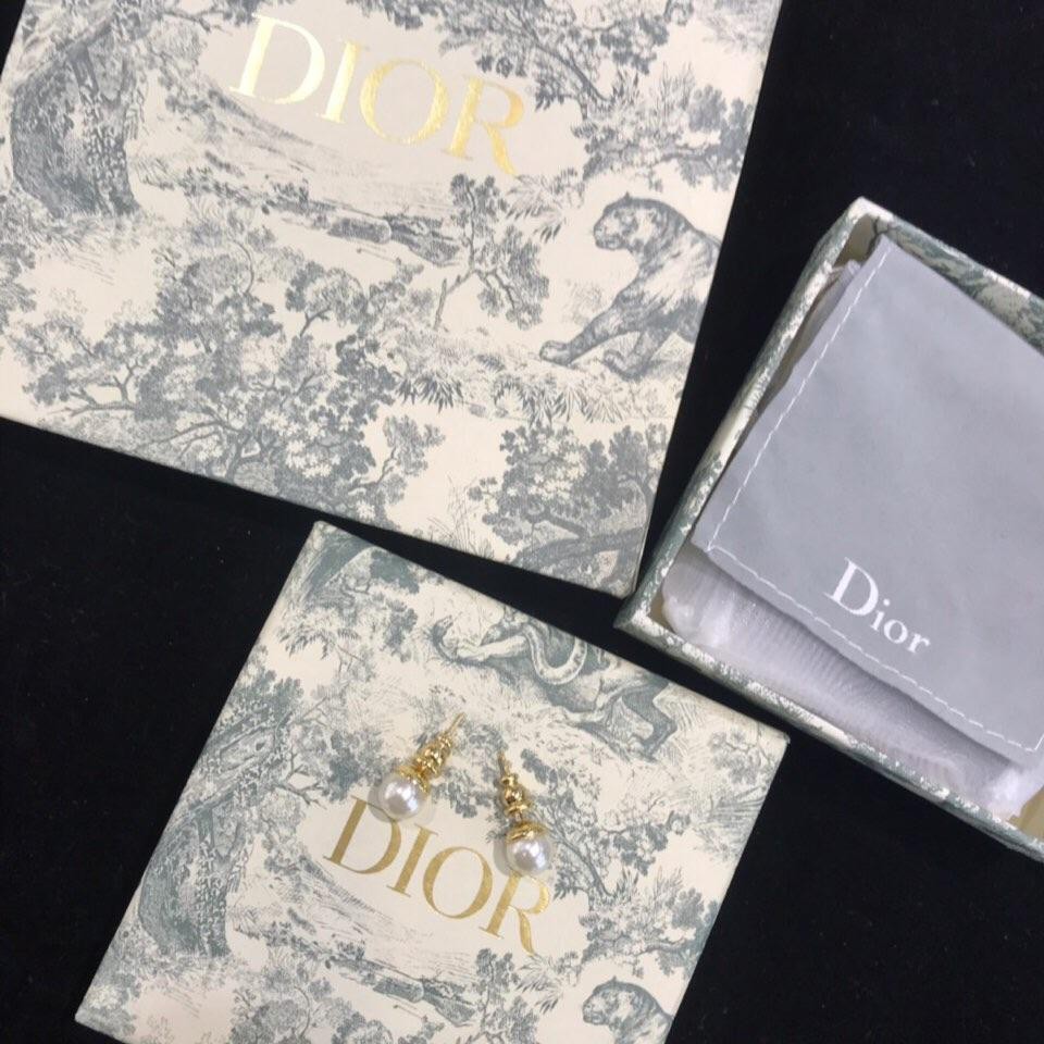 Dior Bông Tai Mạ Vàng 18k Đính Ngọc Trai Nhân Tạo Thời Trang Dành Cho Nữ 925