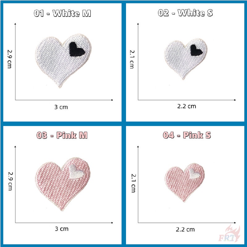 ✿ Sticker Dán Trang Trí Hình Trái Tim Nhiều Màu Sắc Xinh Xắn ✿ 1 Huy Hiệu Thêu Hình Trái Tim