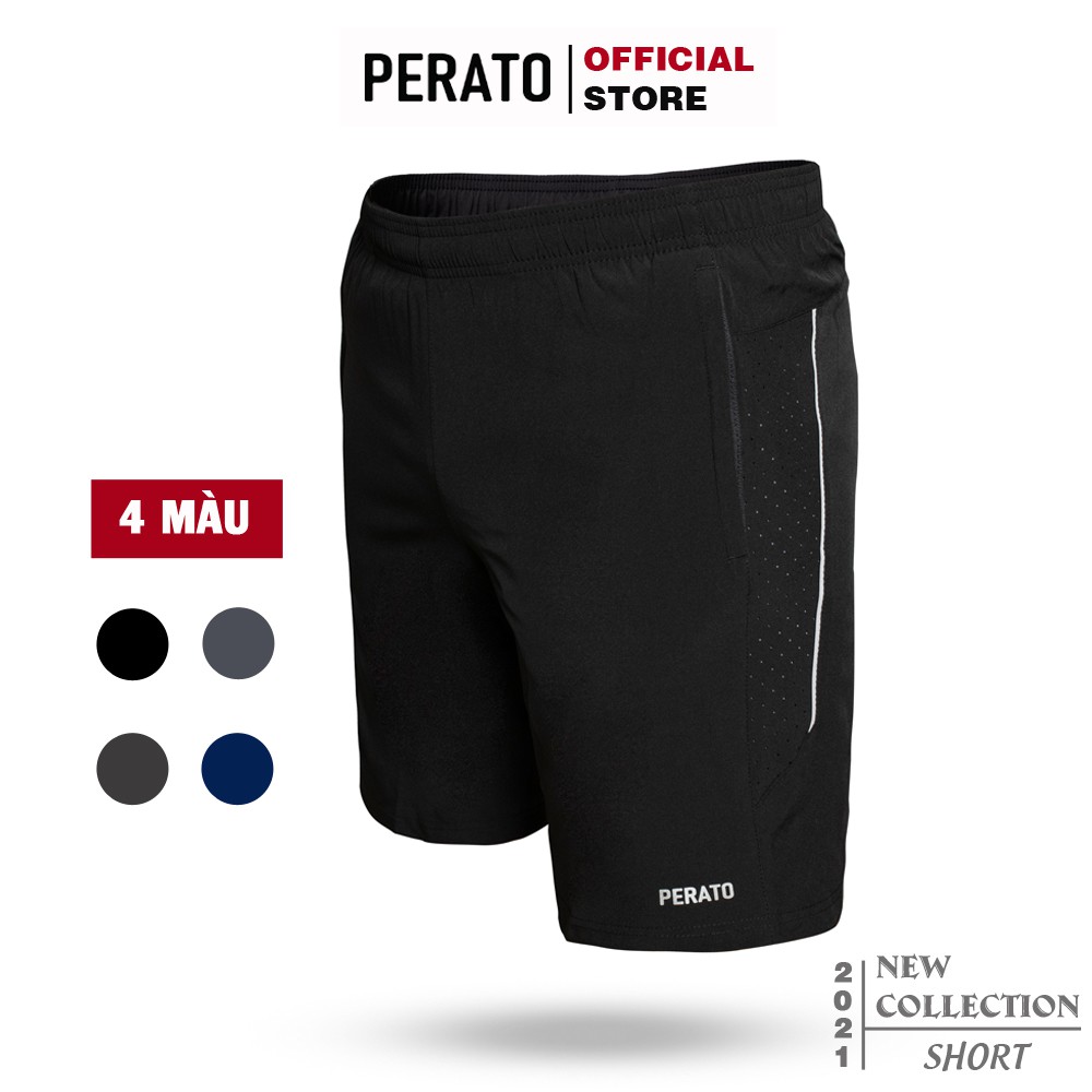 [Mã FAMALLT5 giảm 15% đơn 150K] Quần Đùi Nam PERATO (4 màu), Dáng Thể Thao, Siêu Nhẹ, Bền Màu, Ít Nhăn (QSGP21010-04)