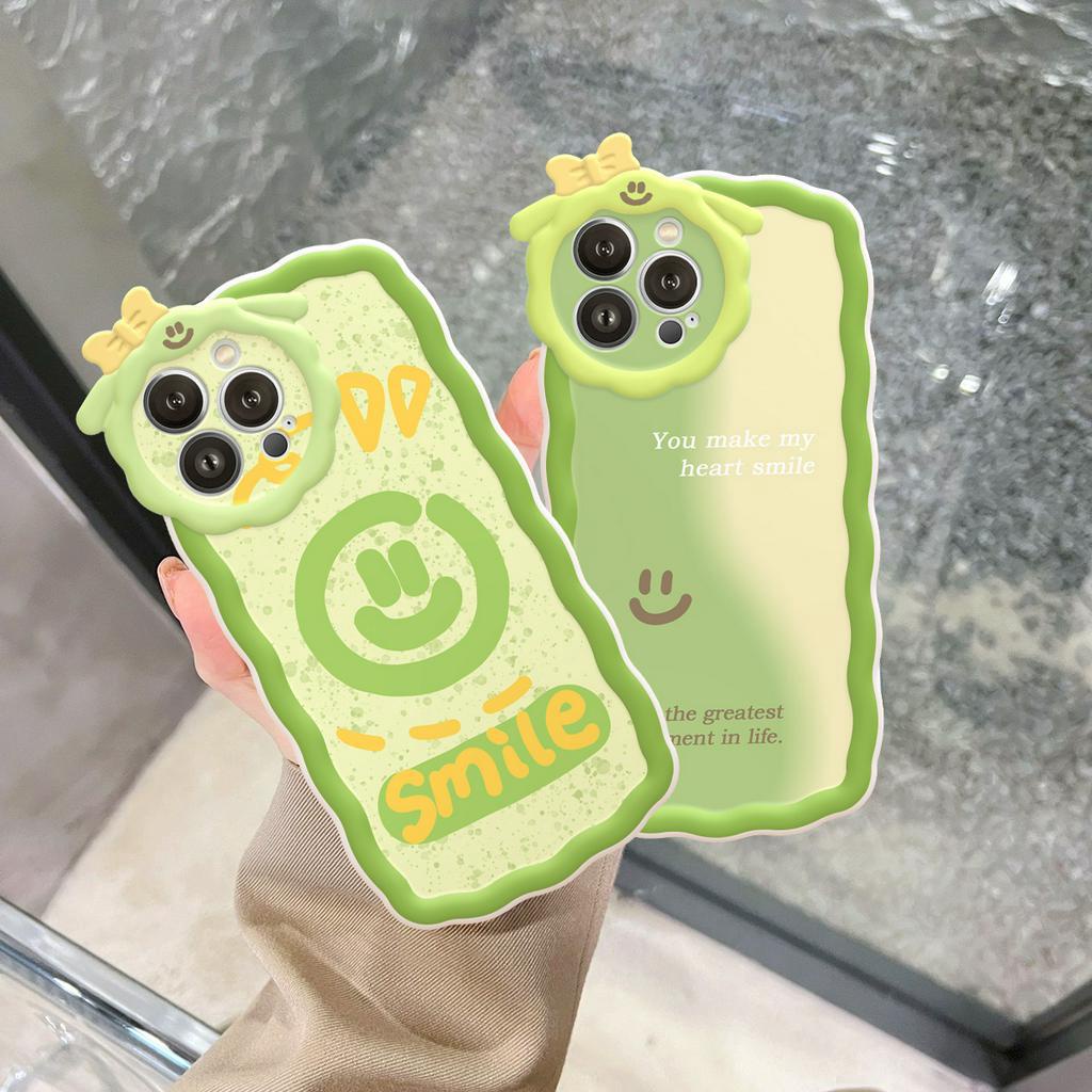 Ốp lưng iphone nơ lượn sóng Green Smile 6/6plus/6s/6splus/7/7plus/8/8plus/x/xs/11/12/13/14/pro/max/promax/plus/shin/case