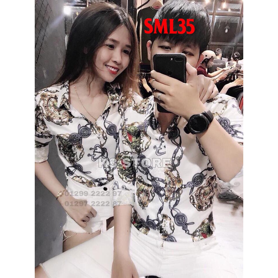 Áo sơ mi lụa kẻ sọc cao cấp SML35