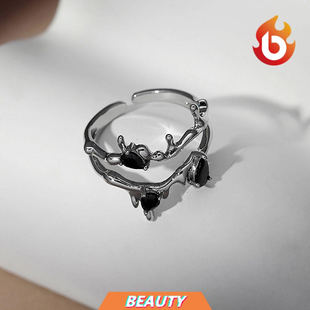 Nhẫn Hình Cành Hoa Sáng Tạo Có Thể Điều Chỉnh Kích Cỡ|Vòng Tay Nhiều Lớp Phong Cách Gothic Cổ Điển