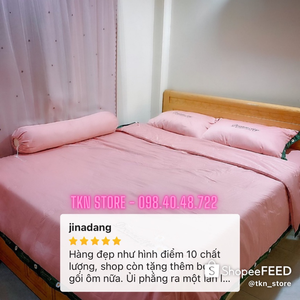 Bộ Chăn Ga Gối Lụa Thái Phi Bóng Chăn Chần Dream City Full Set 4 Món Giá Rẻ