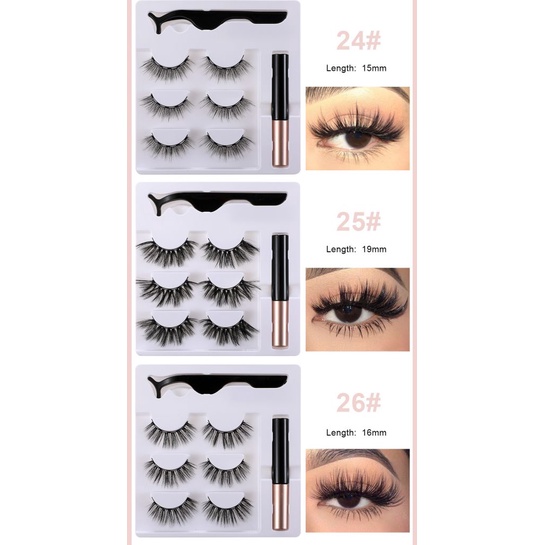 Bộ lông mi giả 3D từ tính kèm bút kẻ mắt dạng lỏng tiện dụng
 | BigBuy360 - bigbuy360.vn