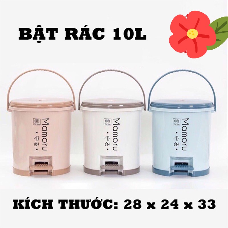 Thùng Rác Nắp Bật Tròn 5L, 10L, Thùng Rác Nhựa Nắp Tròn Đạp Chân Thông Minh Việt Nhật