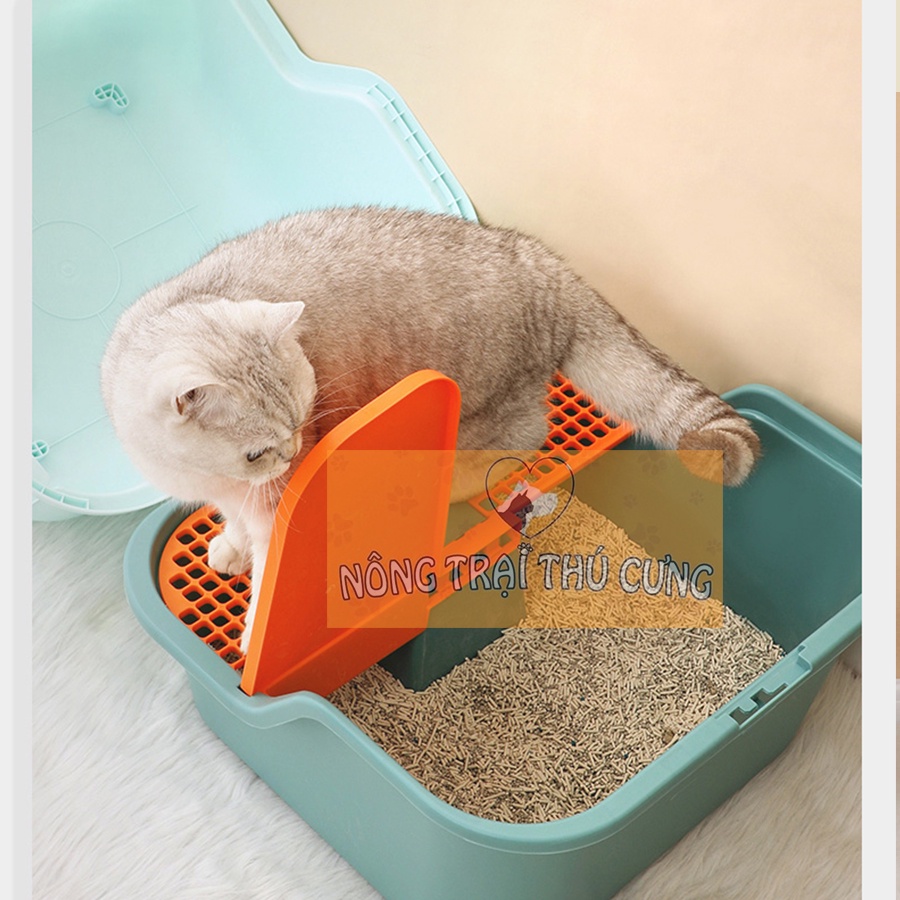 Nhà Vệ Sinh Cho Mèo Cửa Bên Hông - Không Văng Cát - Phù Hợp Với Mèo Dưới 8KG