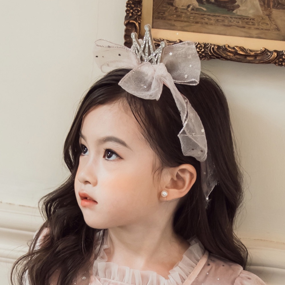 Cài tóc hình vương miện đính đá lấp lánh cho bé gái