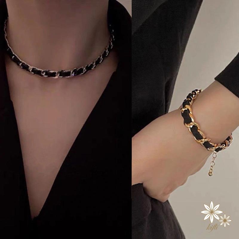 Vòng Tay Dây Da PU Bện Phong Cách Hàn Quốc Cá Tính