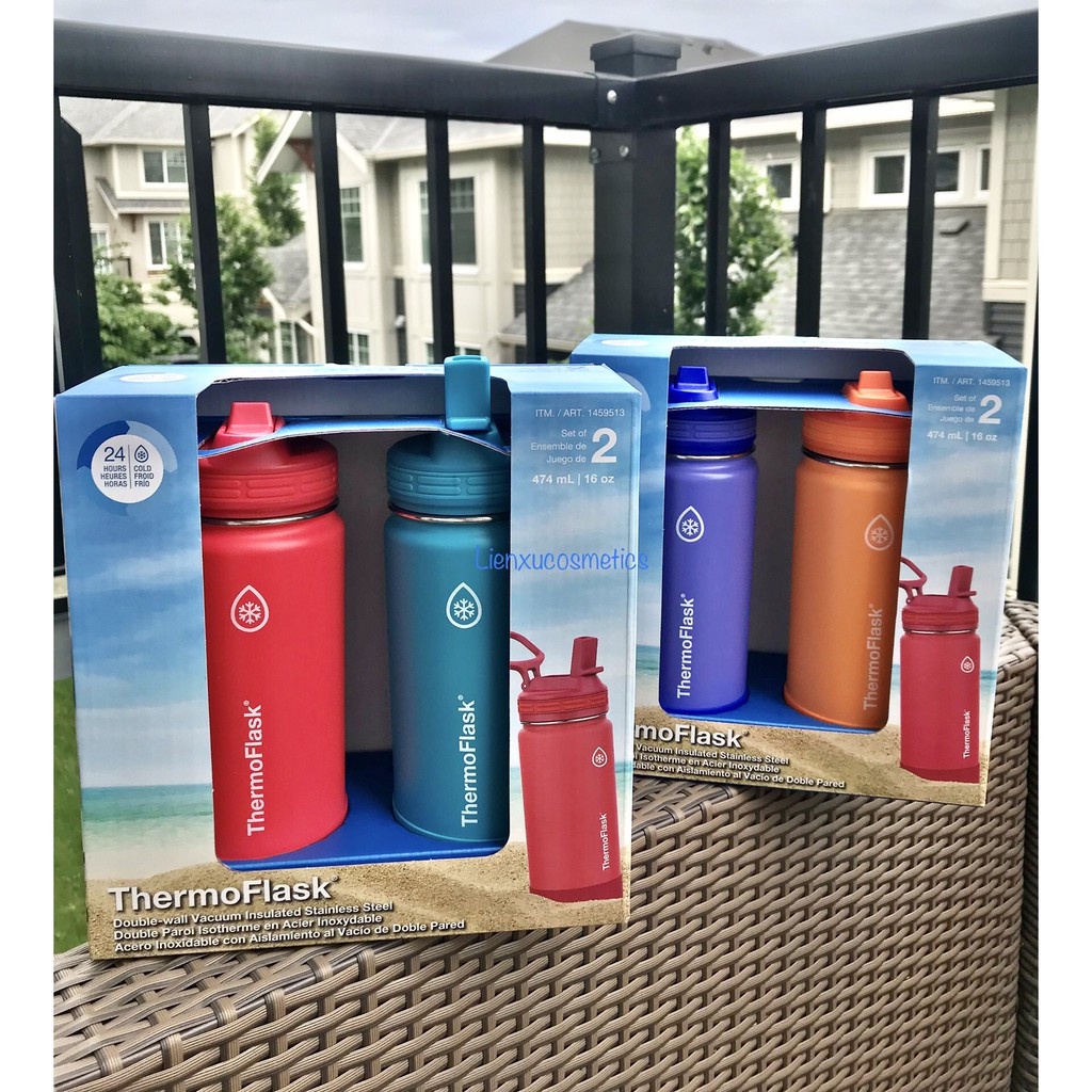 Bình Giữ Nhiệt ThermoFlask 474ml USA SANG TRỌNG, GIỮ NHIỆT 24H - PHÙ HỢP CHO GYM,VĂN PHÒNG, TRẺ ĐI HỌC