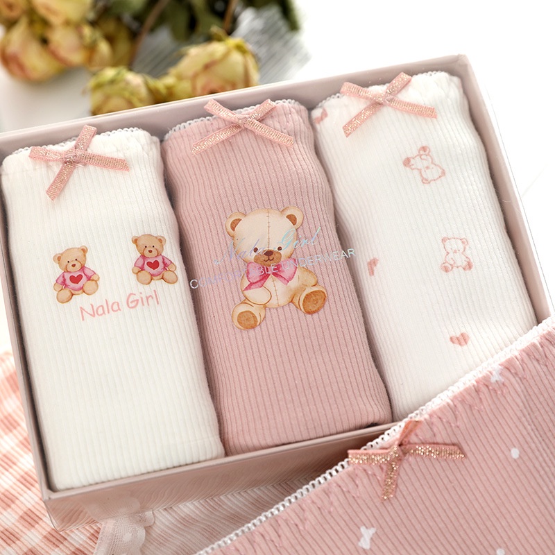 Quần Lót Cotton Mềm Mại Lưng Vừa Dễ Thương Cho Bạn Gái