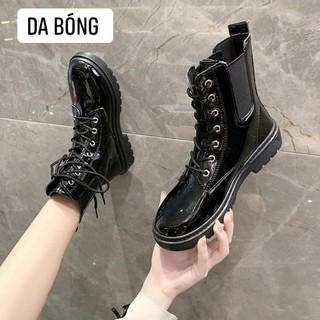 Giày Boot Da Bóng Cá Tính , Bốt Cá Tính Ulzzang