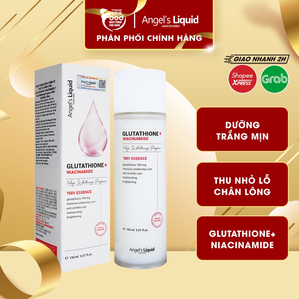 Nước Thần Dưỡng Trắng Angel's Liquid Glutathione + Niacinamide 7Day Whitening Program 700V Essence 150ml
