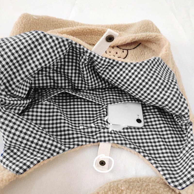 Túi Tote Đeo Vai / Xách Tay Bằng Vải Bông Kích Thước Lớn In Họa Tiết Gấu Hoạt Hình Dễ Thương Cho Nữ