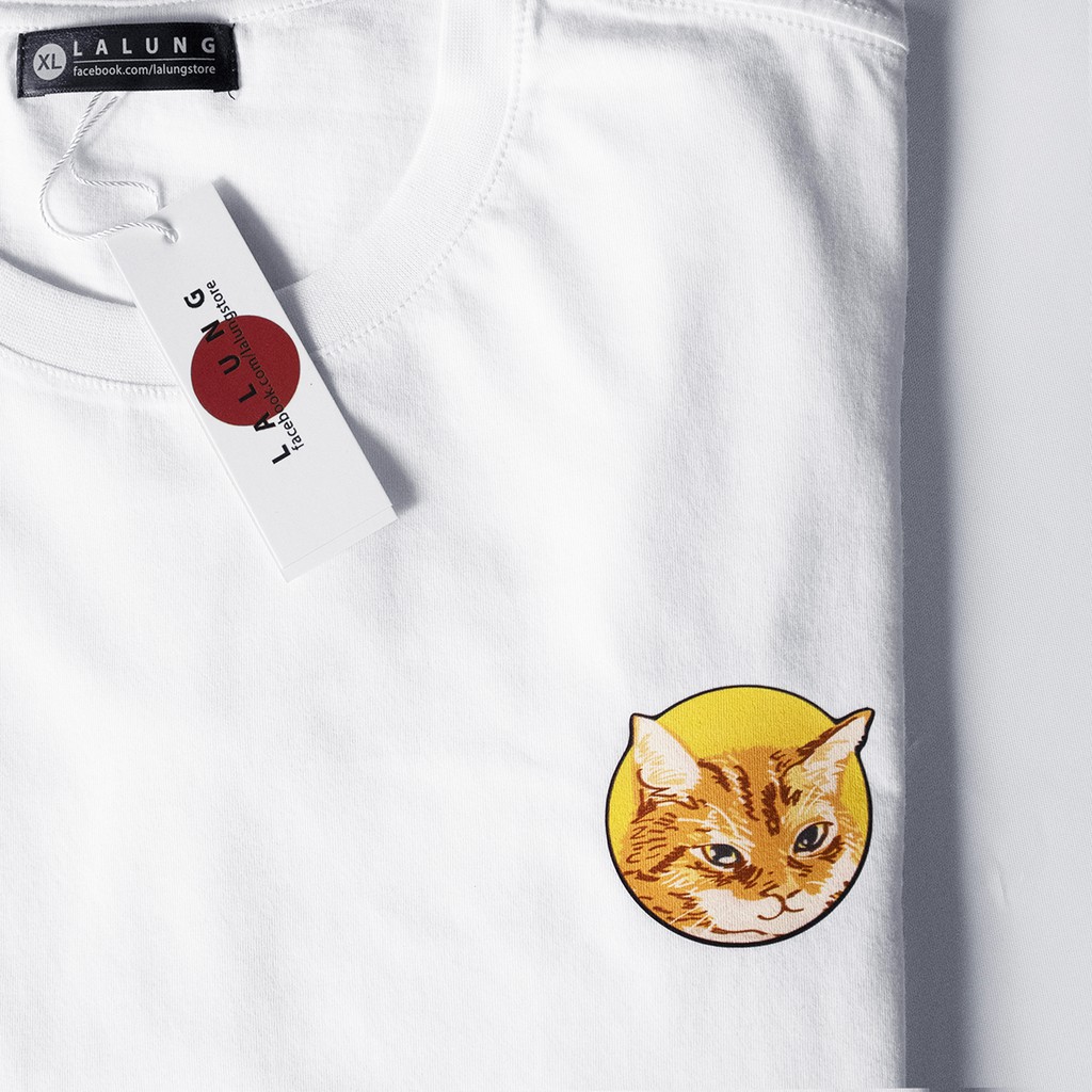 Áo Phông Cotton Unisex Hoạ Tiết Mèo Mập Mã 1013