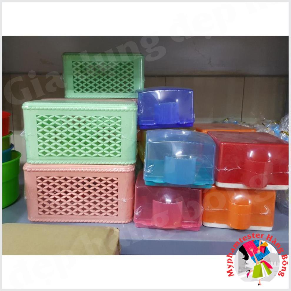 Hộp Giấy Mây 2734 Nhựa Việt Nhật - Ống giấy nhựa chữ nhật hàng Việt Nhật - Hộp Đựng Giấy Ăn Nhựa Việt Nhật
