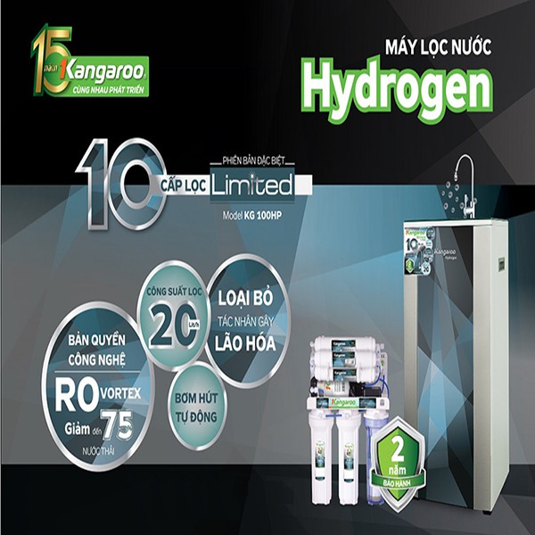 MÁY LỌC NƯỚC KANGAROO HYDROGEN PLUS KG100HP - HÀNG CHÍNH HÃNG