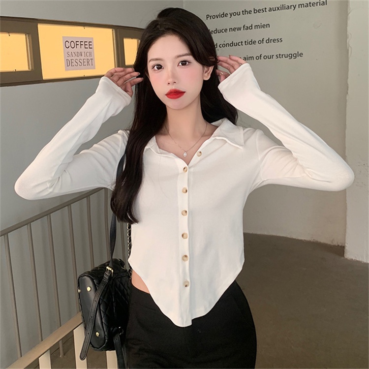 Áo Sơ Mi Nữ Dài Tay Cổ Bẻ Phong Cách Hàn Quốc