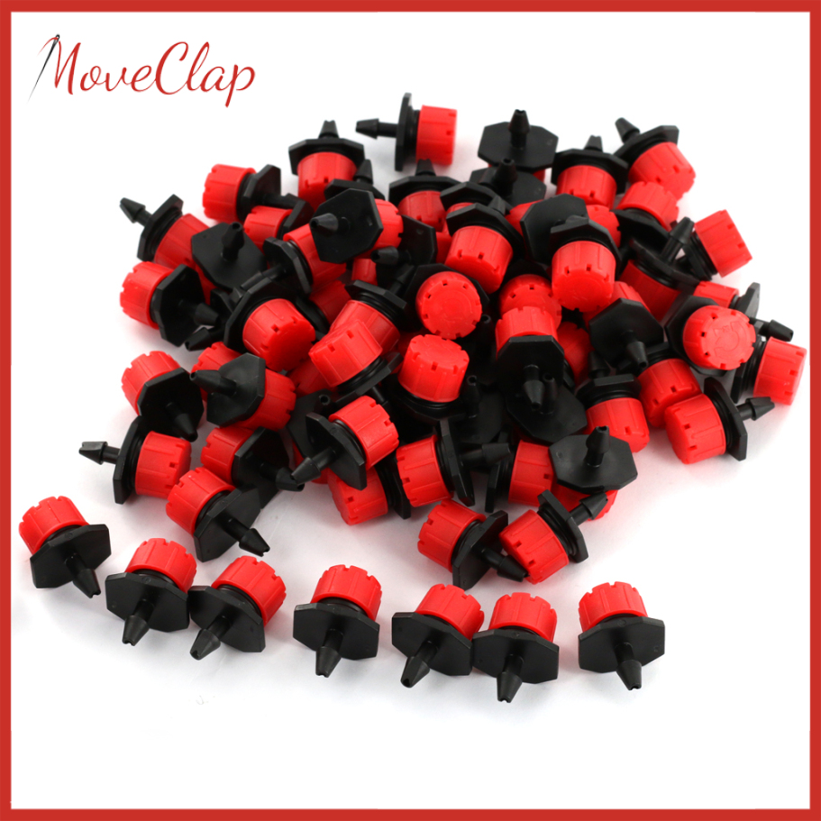 MoveClap 100pcs Adjustable Micro Irrigation Drippers Sprinklers Emitter Drip System